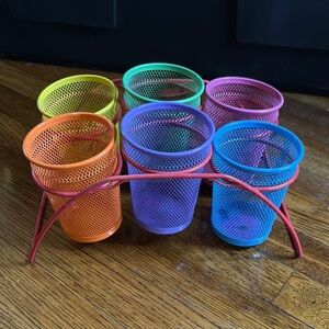 Classroom Caddy Organizer – 6 Mesh Cups, Back-to-School Supply Holder, Art Room